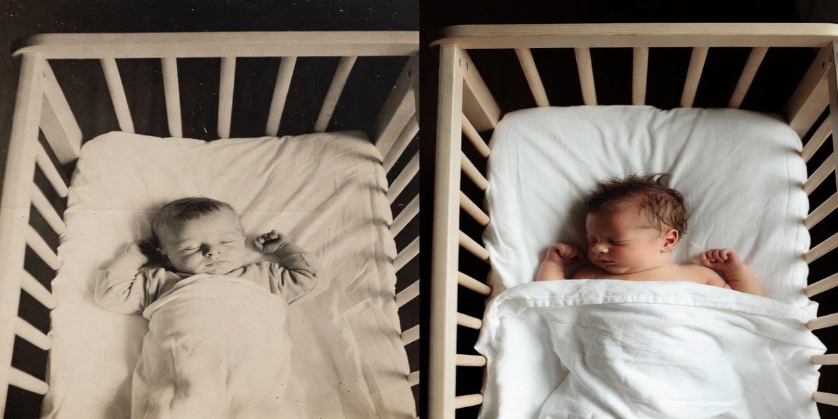 Suomalainen vauva 1940-luvulla ja 2020-luvulla